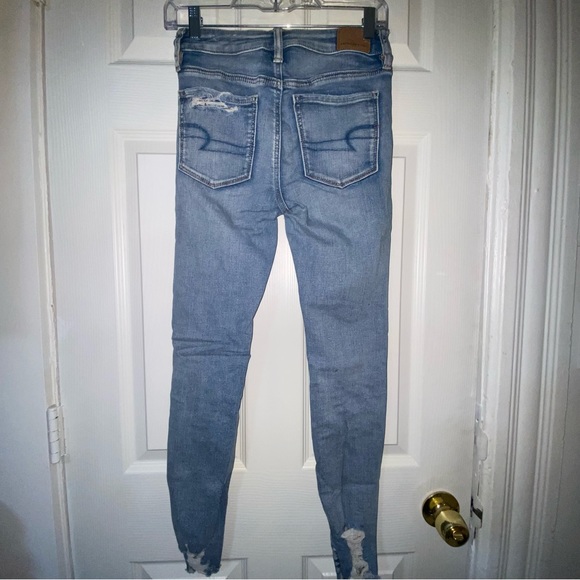 American Eagle Distressed Super Skinny High Rise Jeggings - Picture 2 of 3